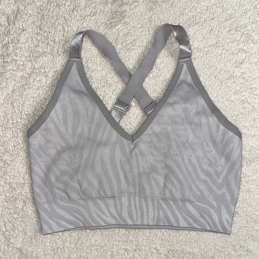 AYBL Women’s Silver Staple Zebra Print Sports Bra